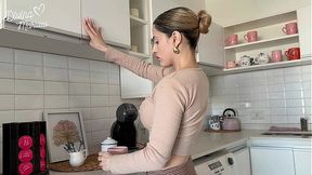 My neighbor asks me for sugar and I end up with his cock in my ass and his semen in my mouth and eye